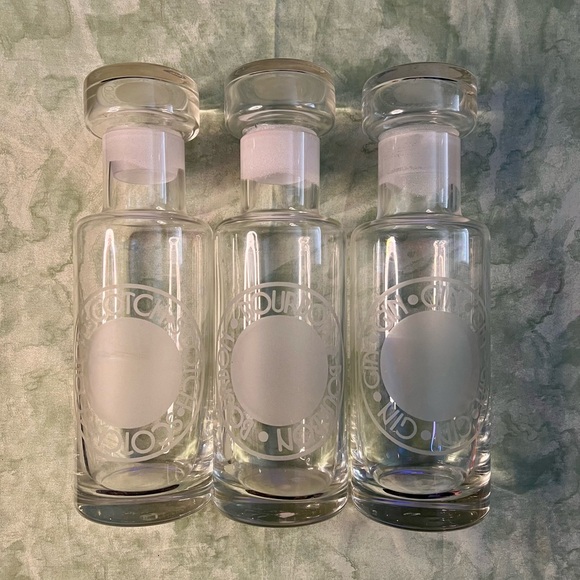 of 3 Vintage Spirits Glass Decanters - Picture 2 of 12